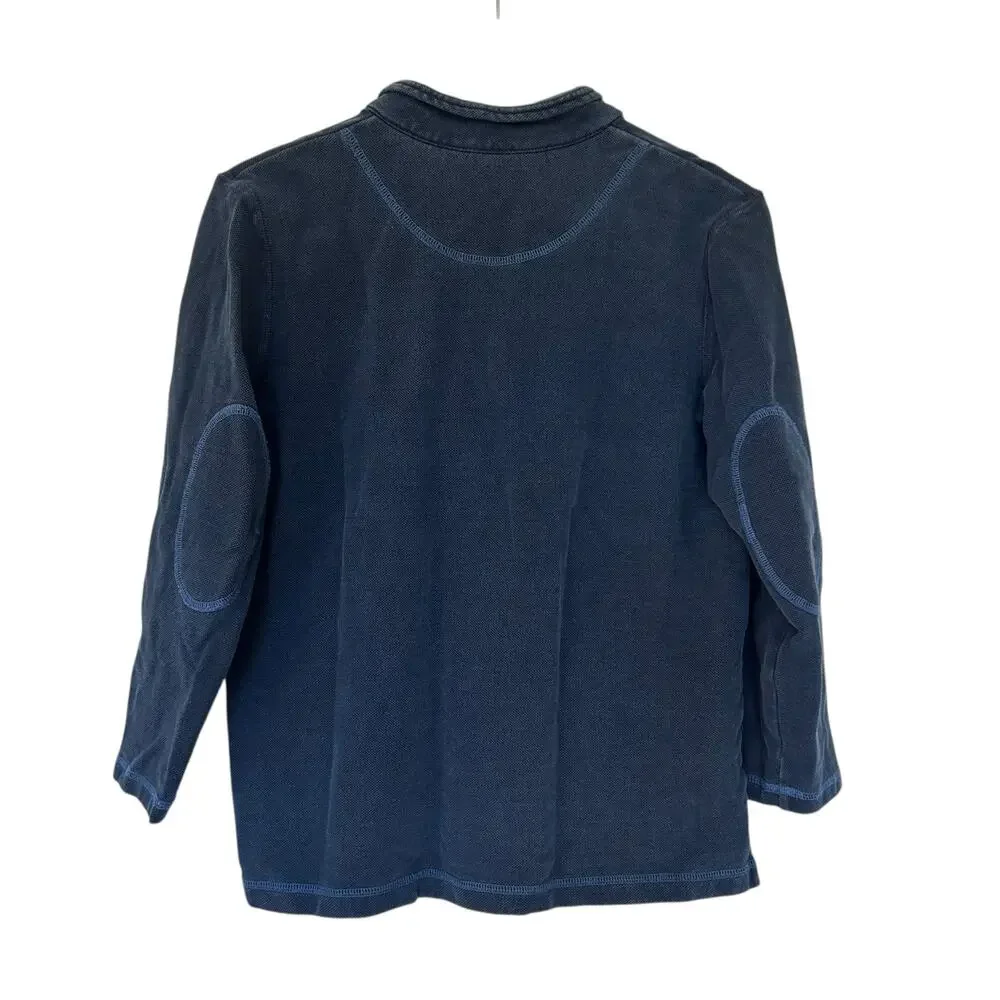 LL Bean Blue Quarter Zip Sweater Sz L 14-16 Boys